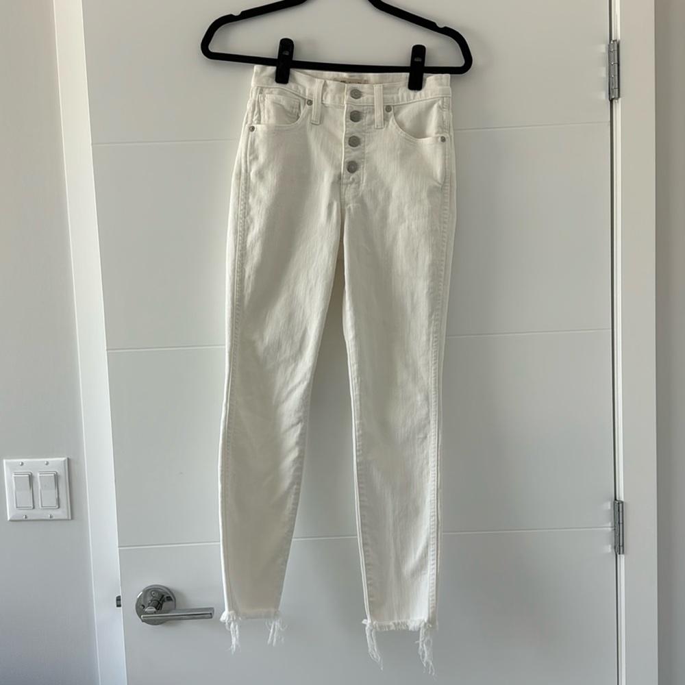 Madewell 10” High Rise Skinny Crop - White
